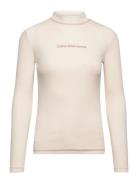 Hero Monologo Rib Long Sleeve Tops T-shirts & Tops Long-sleeved Cream ...