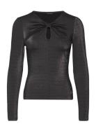 Ls Nk Knot Clotilde Top Tops T-shirts & Tops Long-sleeved Black GUESS ...