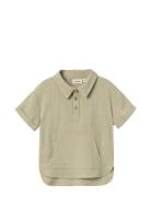 Nmmdolie Fin Ss Loose Shirt Lil Tops T-shirts Short-sleeved Khaki Gree...