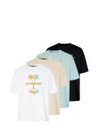 Jorlafayette Tee Ss Crew Neck 2 4Pk Mp Tops T-shirts Short-sleeved Whi...