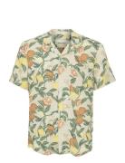 Shirt Tops Shirts Short-sleeved Cream Blend