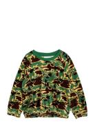 Camo Aop Velour Sweatshirt Tops Sweat-shirts & Hoodies Sweat-shirts Gr...