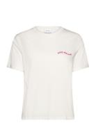 Visybil Enjoy S/S Emb T-Shirt Tops T-shirts & Tops Short-sleeved White...