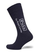 Logo Cotton-Blend Crew Socks Underwear Socks Regular Socks Navy Polo R...