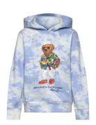 Tie-Dye-Print Polo Bear Fleece Hoodie Tops Sweat-shirts & Hoodies Hood...