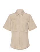 Cmnina-Shirt Tops Shirts Short-sleeved Beige Copenhagen Muse