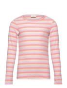 Tnfridan Rib L_S Tee Tops T-shirts Long-sleeved T-shirts Pink The New