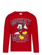 Tshirt Tops T-shirts Long-sleeved T-shirts Red Mickey Mouse