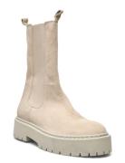 Biadeb Long Boot Suede Shoes Chelsea Boots Beige Bianco