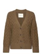 Herringb V-Neck Cardigan Tops Knitwear Cardigans Khaki Green GANT