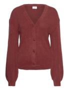 Vilajuli Ls Over Rev Knit Cardi-Noos Tops Knitwear Cardigans Red Vila