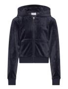 Tonal Zip Through Hoodie Tops Sweat-shirts & Hoodies Hoodies Navy Juic...