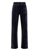 Tonal Wide Leg Jogger Bottoms Sweatpants Navy Juicy Couture