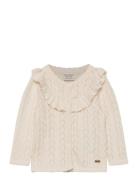 Cardigan Knit Tops Knitwear Cardigans Cream Minymo