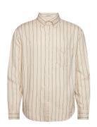 Rel Slub Stripe Shirt Tops Shirts Casual Cream GANT