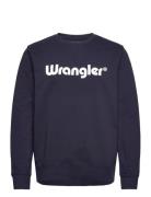 Logo Crew Sweat Tops Sweat-shirts & Hoodies Sweat-shirts Navy Wrangler