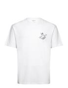 Navigation T-Shirt Tops T-shirts Short-sleeved White Makia