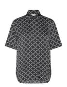 Empire Logo Camp Shrt Tops Shirts Short-sleeved Black Michael Kors