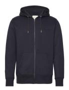 Embossed Full Zip Hoodie Tops Sweat-shirts & Hoodies Hoodies Navy GANT