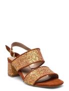 Sandals - Block Heels Korolliset Sandaalit Gold ANGULUS