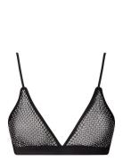 Mesh Triangle Bralette Lingerie Bras & Tops Soft Bras Bralette Black U...