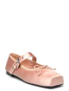 Satin Ballet Flats With Buckle Ballerinat Pink Mango