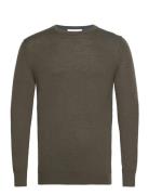 Bs Jupiter Regular Fit Knitwear Tops Knitwear Round Necks Khaki Green ...