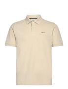 Reg Contrast Pique Ss Polo Tops Polos Short-sleeved Beige GANT