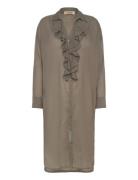 Mmjelena Voile Dress Polvipituinen Mekko Khaki Green MOS MOSH