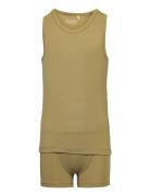 Underwear Set Boy Alusvaatesetti Khaki Green Minymo