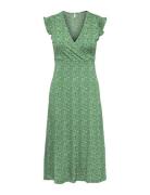 Onlmay S/L Wrap Midi Dress Box Jrs Polvipituinen Mekko Green ONLY