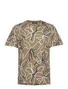 Jprblatropic Aop Ss Tee Crew Neck Sn Tops T-shirts Short-sleeved Khaki...