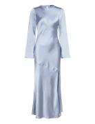 Satin Maxi Dress Maksimekko Juhlamekko Blue Gina Tricot