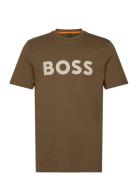 Thinking 1 Tops T-shirts Short-sleeved Khaki Green BOSS