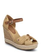 Basic Open Toe High Wedge Kiilakorkokengät Khaki Green Tommy Hilfiger