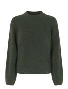 Brookline Knit New O-Neck Tops Knitwear Jumpers Khaki Green Second Fem...