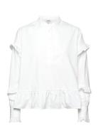 Elodia-M Tops Blouses Long-sleeved White MbyM