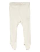 Baby Rib Tights W. Feet Bottoms Trousers Cream Copenhagen Colors