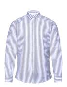 Striped Superflex Oxford L/S Tops Shirts Casual Blue Lindbergh