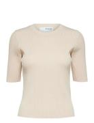 Slfmala 2/4 Knit O-Neck B Tops Knitwear Jumpers Cream Selected Femme