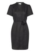 Linen Dress Lyhyt Mekko Black Rosemunde