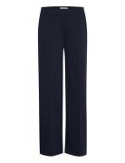 Ihkate Sus Office Wide Pa Bottoms Trousers Wide Leg Blue ICHI