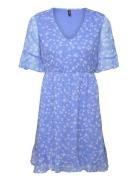 Vmsmilla 2/4 Short Dress Wvn Ga Lyhyt Mekko Blue Vero Moda