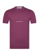 Institutional Tee Tops T-shirts Short-sleeved Burgundy Calvin Klein Je...