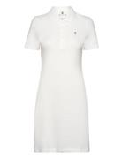 1985 Slim Pique Polo Dress Ss Lyhyt Mekko White Tommy Hilfiger