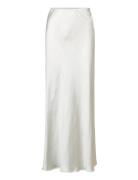 Satin Maxi Skirt Pitkä Hame White Gina Tricot