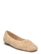 Square-Toe Braided Ballerina Shoes Ballerinat Beige Mango