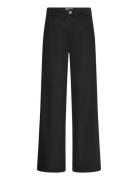 Straight Pleated Jeans Bottoms Jeans Straight-regular Black Mango