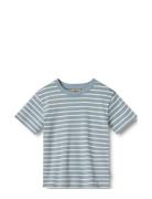 T-Shirt S/S Fabian Tops T-shirts Short-sleeved Blue Wheat