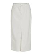 Vipia New Midi Denim Skirt Jaf White/Ln Polvipituinen Hame White Vila